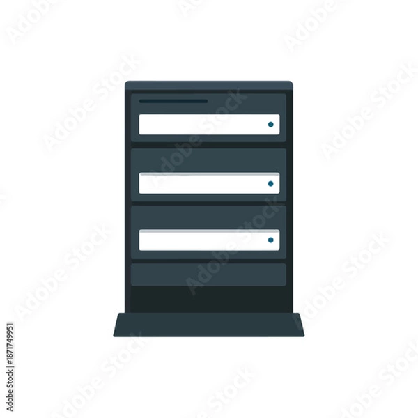Obraz Server Rack Flat Illustration for Data, Tech, and Storage