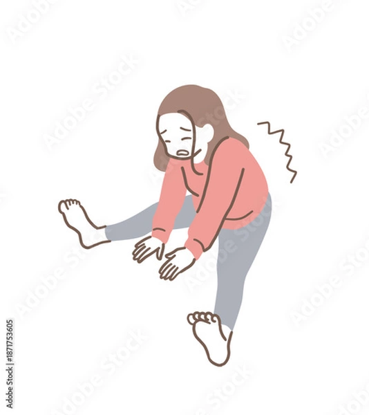 Obraz 体のかたい女性のイラスト素材