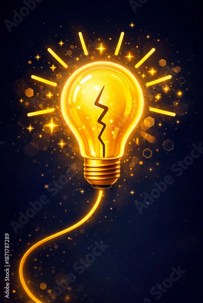 Obraz glowing light bulb