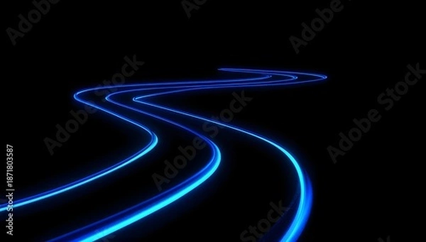 Obraz Mesmerizing blue light trails in the dark