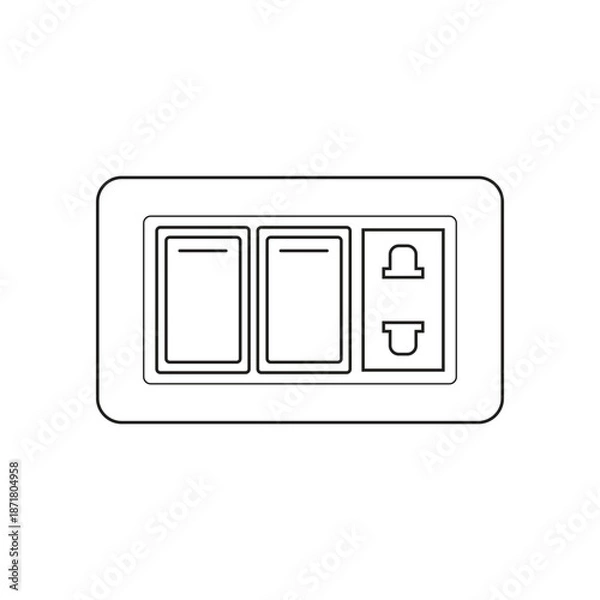 Fototapeta illustration power switch and socket	

