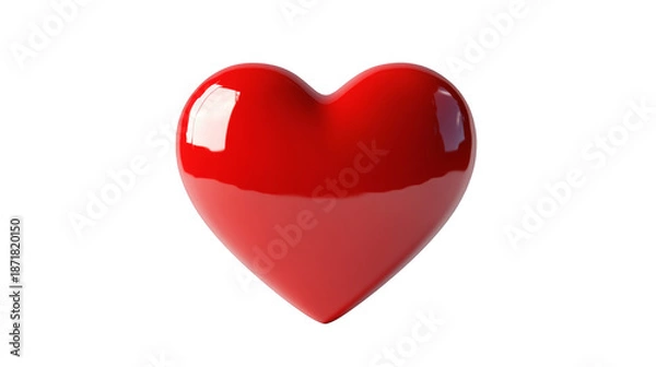 Obraz red heart on white background
