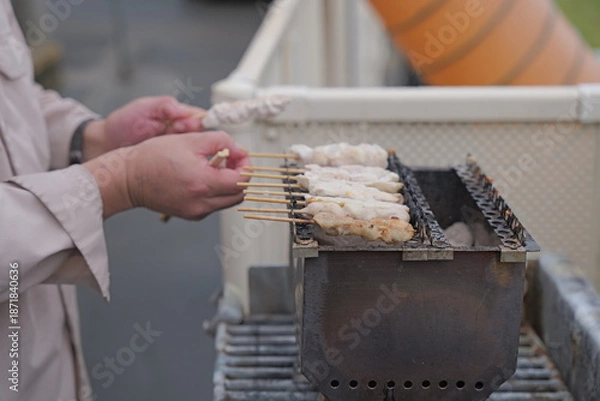 Obraz バーベキューで燃える炭