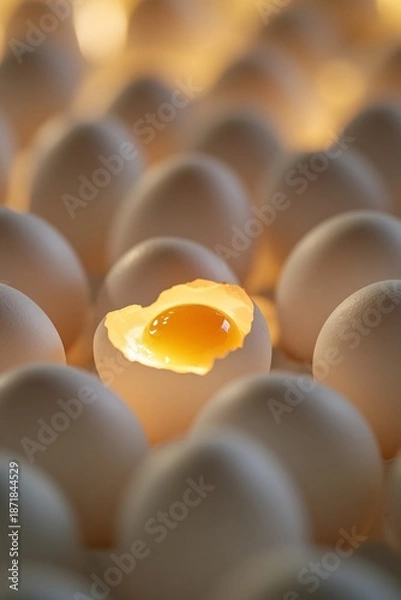 Obraz broken egg on a white background