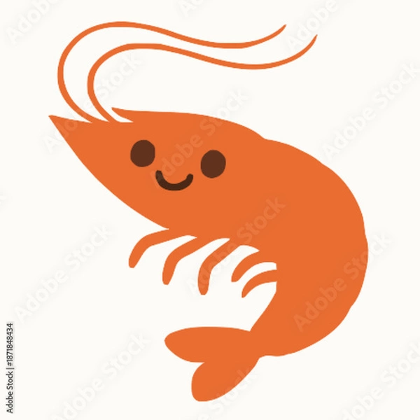 Obraz Shrimp vector clipart art illustration solid white background 