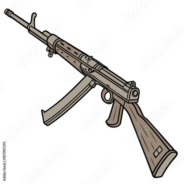Obraz assault rifle vector illustration