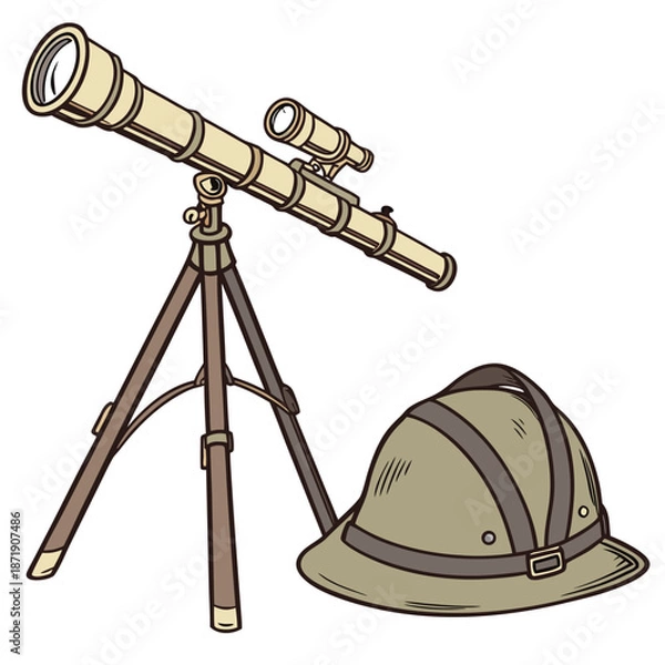 Obraz telescope on a white background