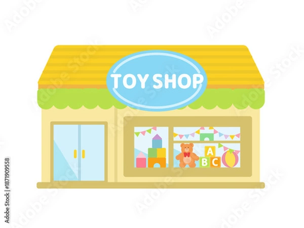 Obraz カラフルなおもちゃ屋の建物イラスト