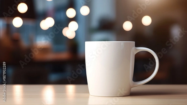 Obraz White Mug MockUps Coffee Cup on table