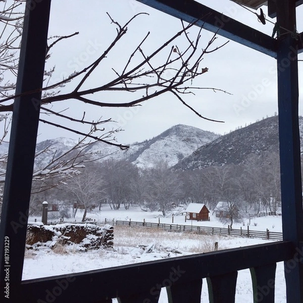 Obraz турбаза в горах Алтая