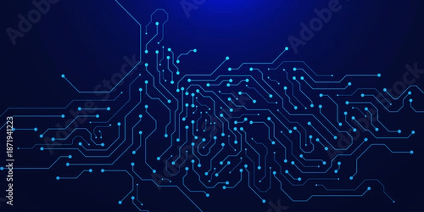 Obraz Motherboard circuit board texture. Futuristic computer processor, semiconductor on tech template concept background. Vector
