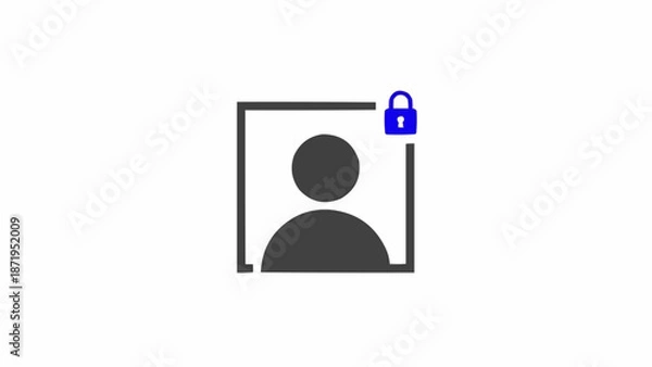 Obraz Profile picture with lock icon.