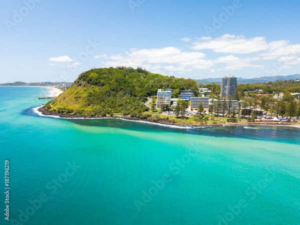 Fototapeta An aerial view of Burleigh Heads on the Gold Coast in Queensland, Australia