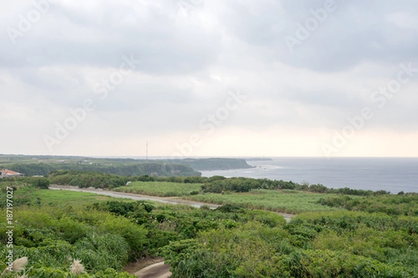 Fototapeta 竹中山展望台から見る宮古島の風景