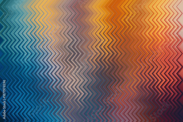 Obraz Blue to orange gradient zigzag abstract pattern with a clean geometric aesthetic