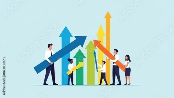 Obraz business man with graph