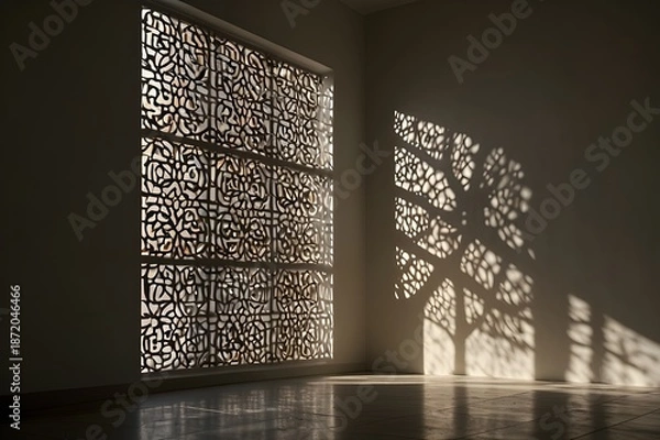 Obraz Islamic pattern shadow on light wall