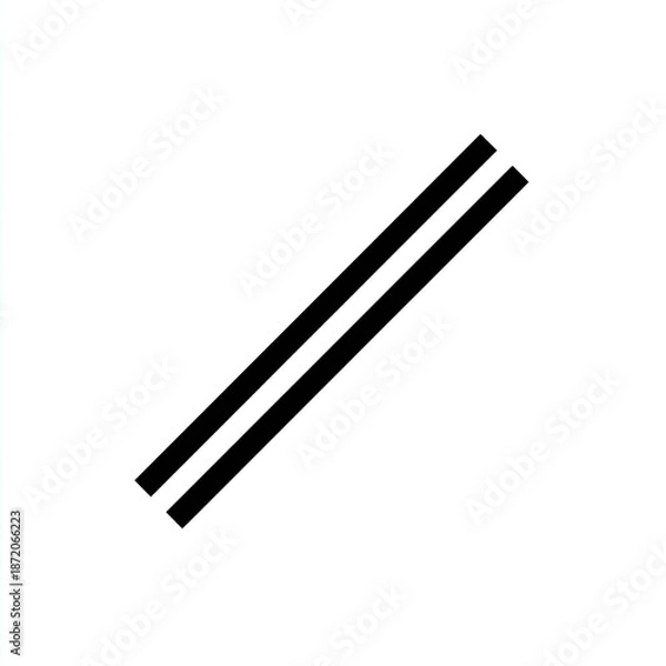 Obraz Two parallel diagonal black lines on a white background