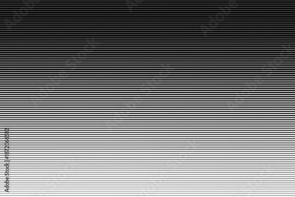 Obraz Vertical Gradient Line Halftone Overlay with Variable Width Stripes and Retro Engraving Texture on Transparent Background
