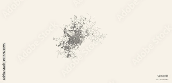 Obraz Vector map of Campinas