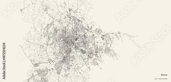 Obraz Vector map of Rome