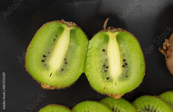 Obraz Kiwi fruit pattern, green kiwifruit slice texture