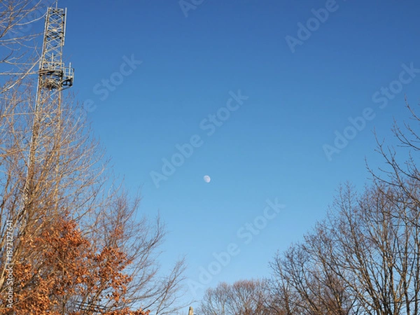 Obraz 青空と昼間の月