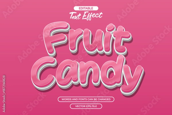 Obraz Fruit candy editable text effect with oink background