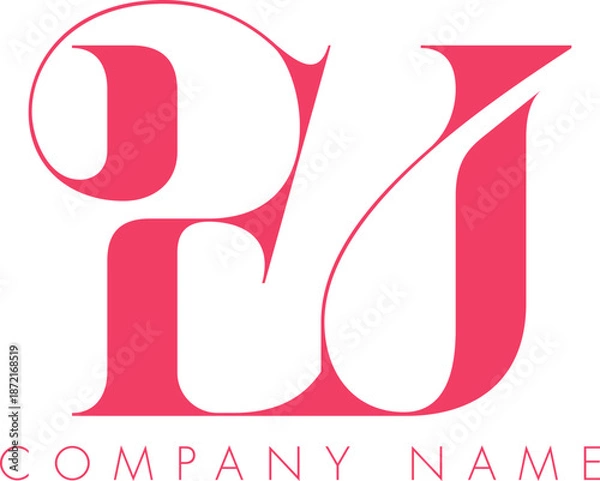 Fototapeta Abstract Initial Letter EJ Logo Design.