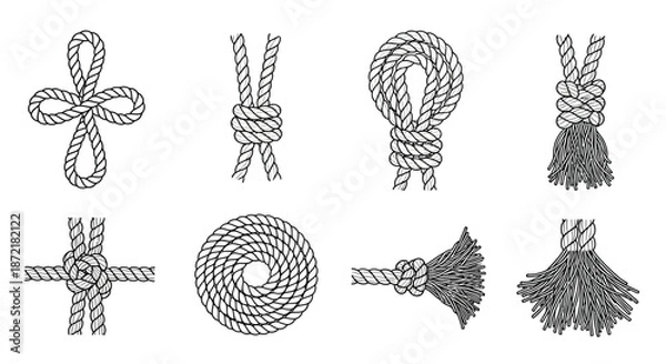 Obraz Various knots and rope techniques