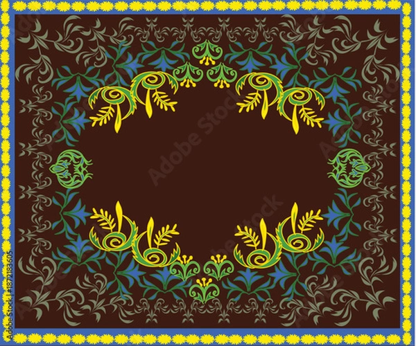 Obraz abstract floral frame