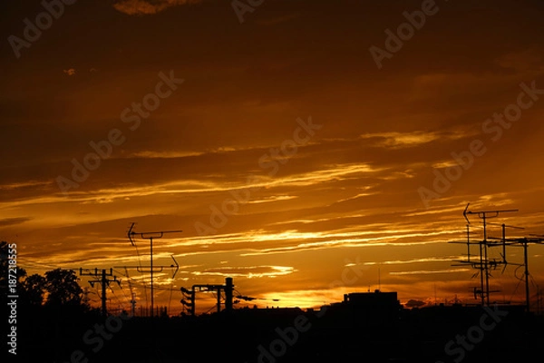 Obraz 下町の夕焼け空_764