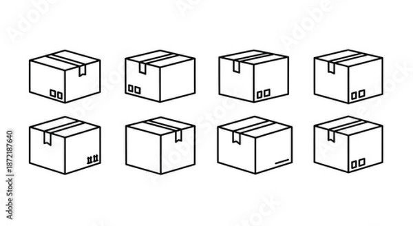Obraz Eight stacked shipping boxes