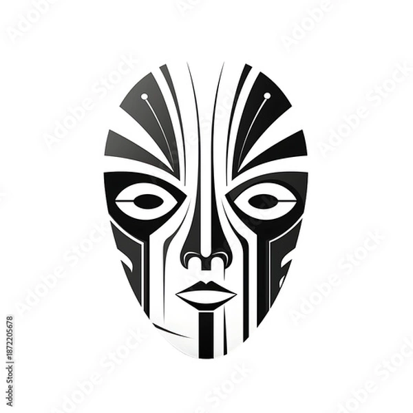 Obraz Monochrome Abstract Mask Design. Creative Background