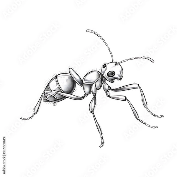 Obraz Whimsical Ant Cartoon Vector Illustration
