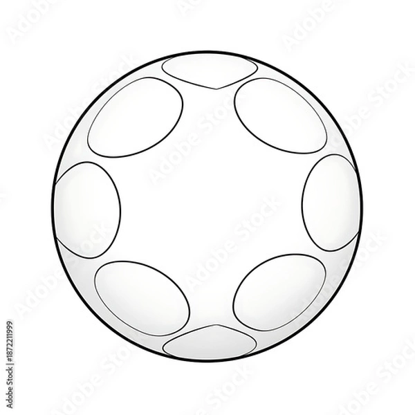 Obraz Sleek Ball Outline Vector Isolated On White