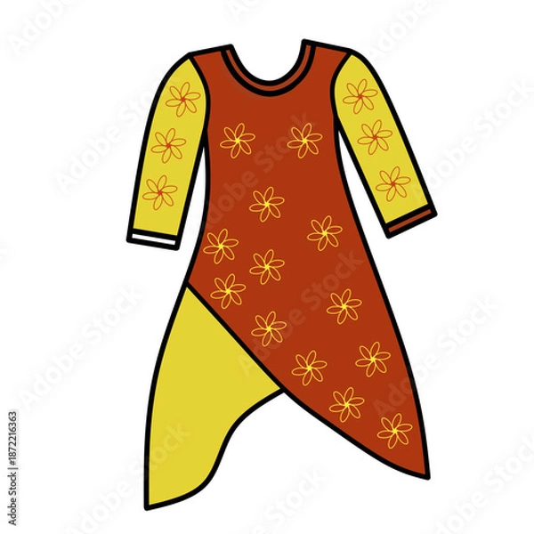 Obraz Vibrant floral pattern dress