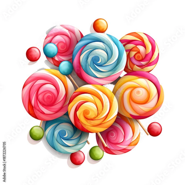Obraz Colorful Candy Vector Illustration on White