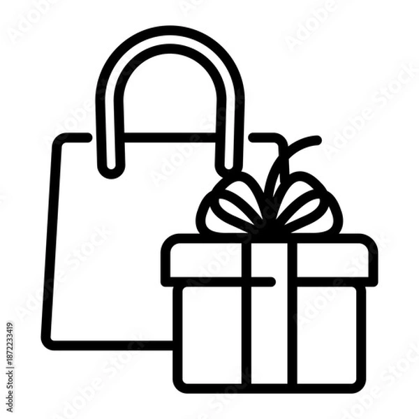 Obraz Gift and bag icon