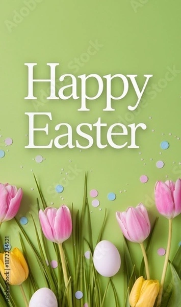 Obraz easter greeting card with tulips