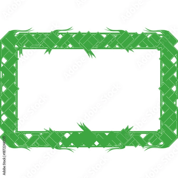 Obraz Green rectangular frame with decorative textured border.