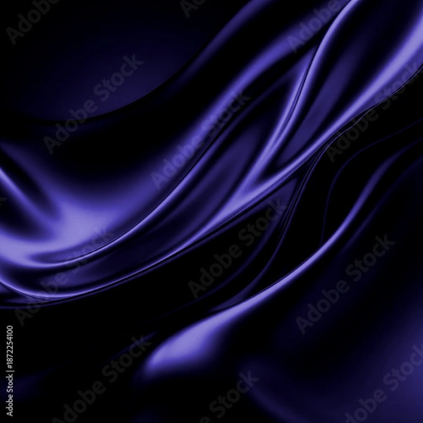 Obraz Abstract Dark Purple Silk Wave Background with Soft Light