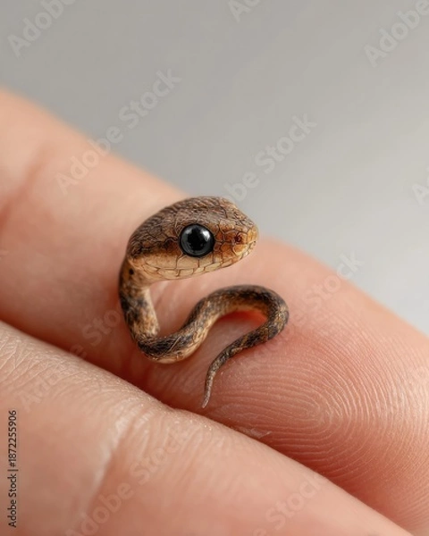 Obraz Tiny snake on a fingertip
