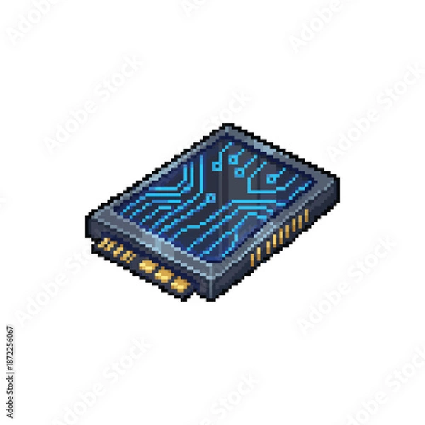 Fototapeta Pixel Art Sci-Fi Data Chip