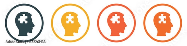 Obraz head jigsaw memory loss icon