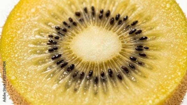 Obraz Vibrant Yellow Kiwi Slice Close-Up