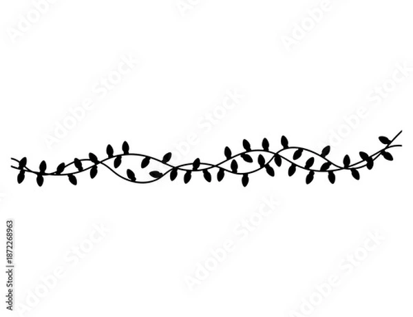 Obraz Decorative string lights border illustration with glowing bulbs