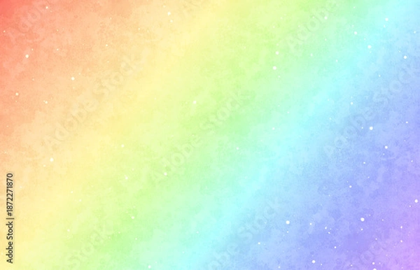 Obraz 虹色の水彩背景　グラデーション　カラフル