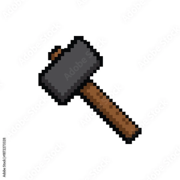 Fototapeta Pixel Art Blacksmith Hammer Tool