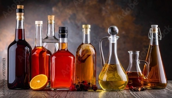 Obraz Assorted Fruit Beverage Bottles